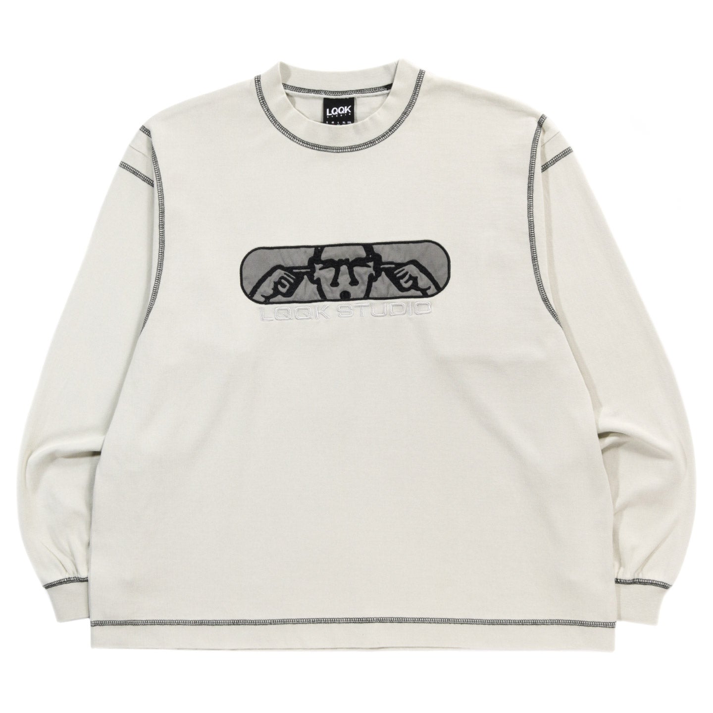 LQQK STUDIO NOISE CONTROL BIG STITCH CREW GREYISH