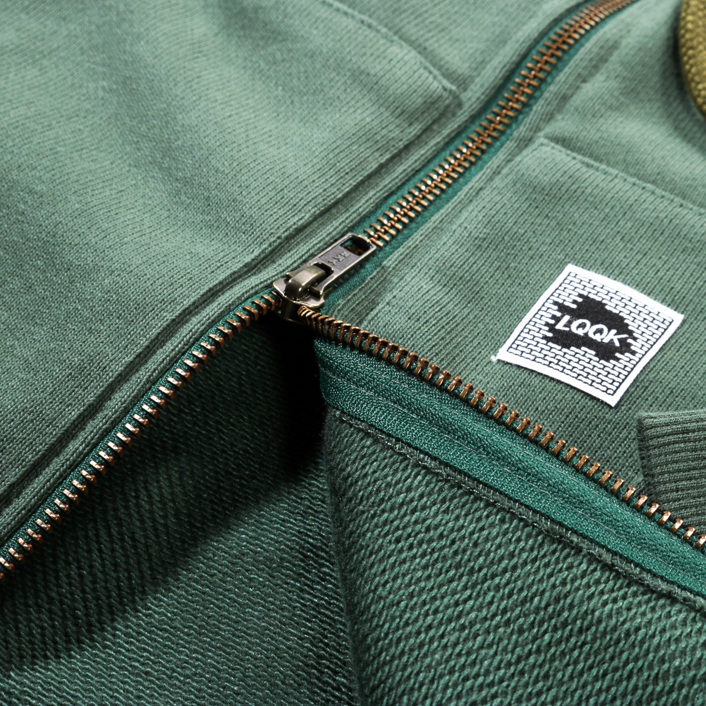 LQQK STUDIO BRICK LOGO ZIP HOODIE GREEN