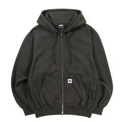 LQQK STUDIO BRICK LOGO ZIP HOODIE VINTAGE BLACK | TODAY CLOTHING