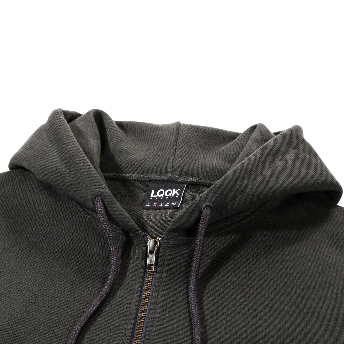 LQQK STUDIO BRICK LOGO ZIP HOODIE VINTAGE BLACK