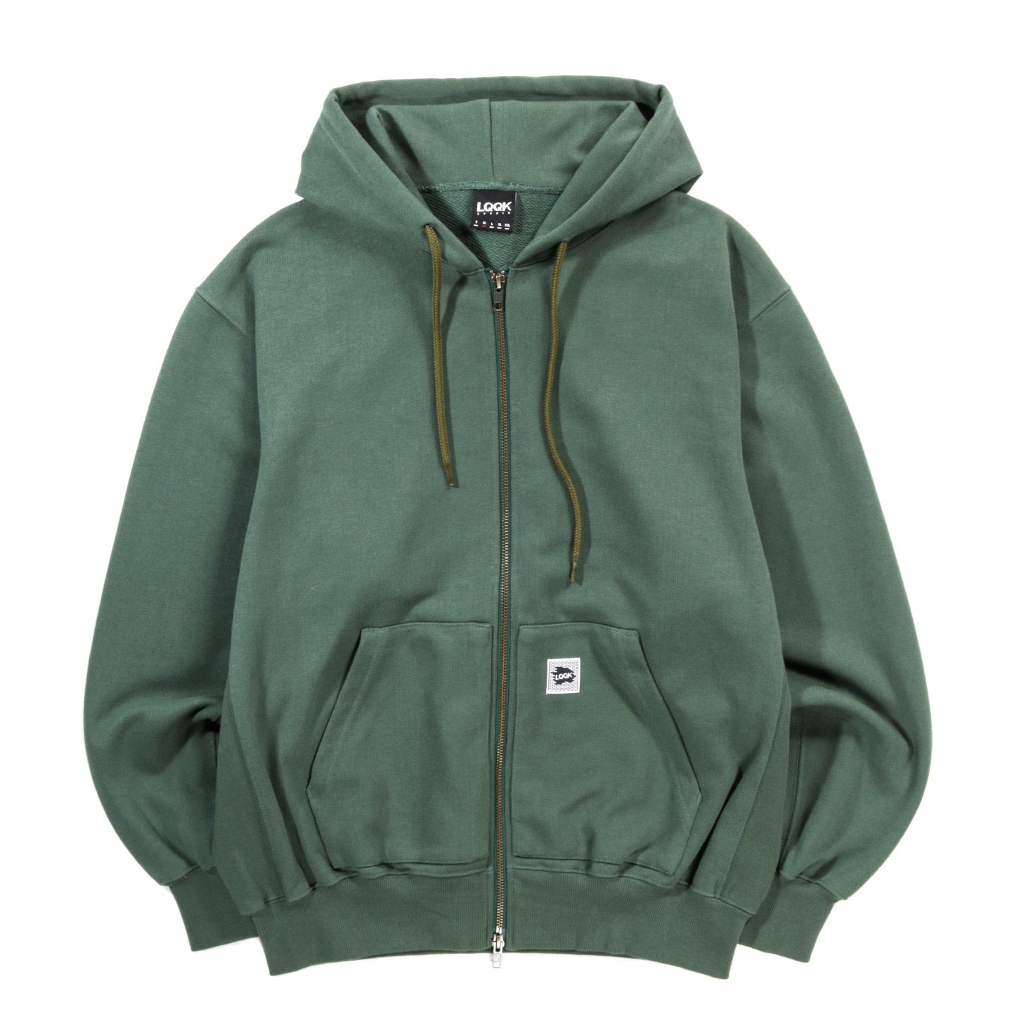 LQQK STUDIO BRICK LOGO ZIP HOODIE GREEN