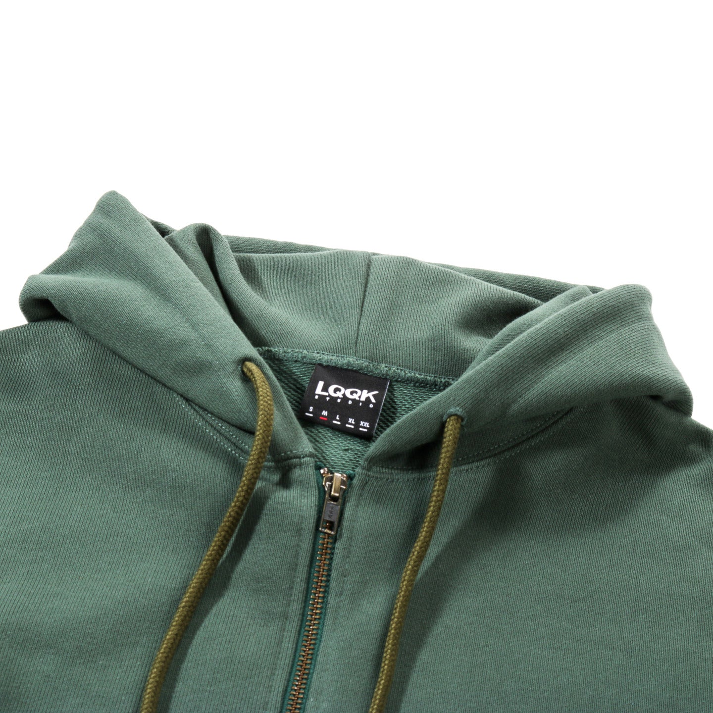 LQQK STUDIO BRICK LOGO ZIP HOODIE GREEN