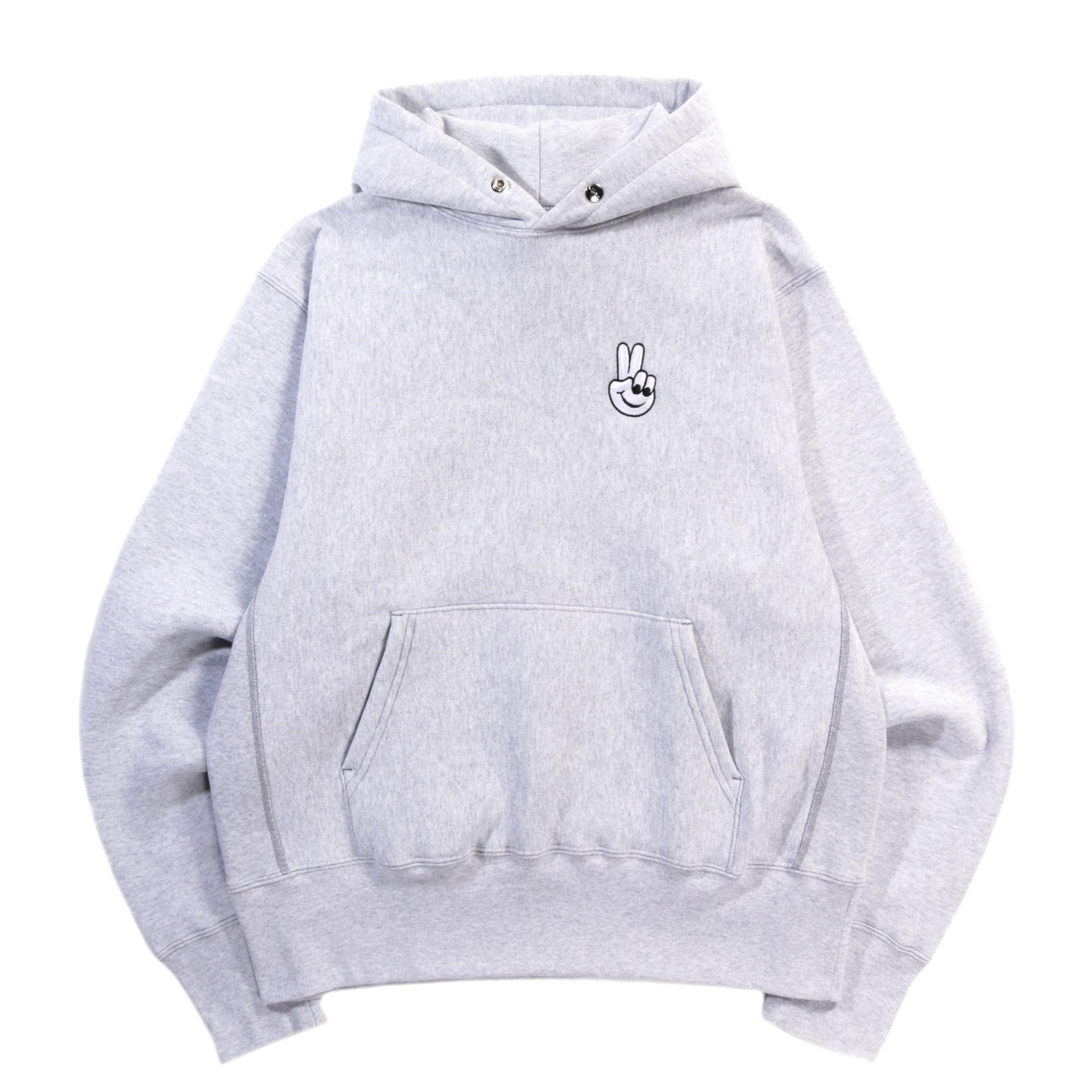 LQQK STUDIO TODAY SIGNATURE SNAP HOODIE HEATHER GREY