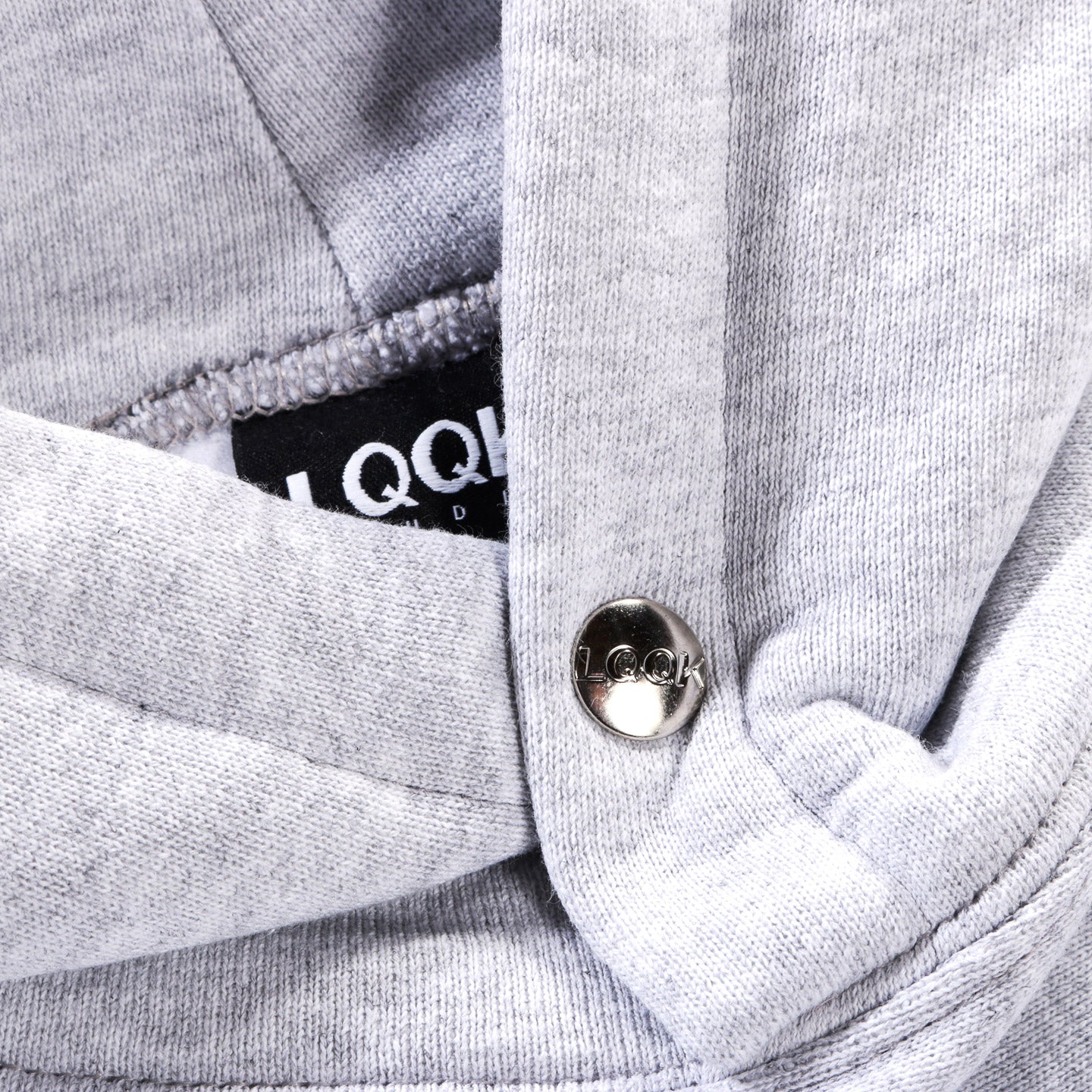 LQQK STUDIO TODAY SIGNATURE SNAP HOODIE HEATHER GREY