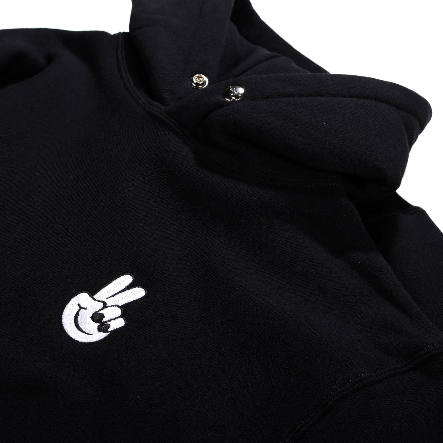 LQQK STUDIO TODAY SIGNATURE SNAP HOODIE BLACK