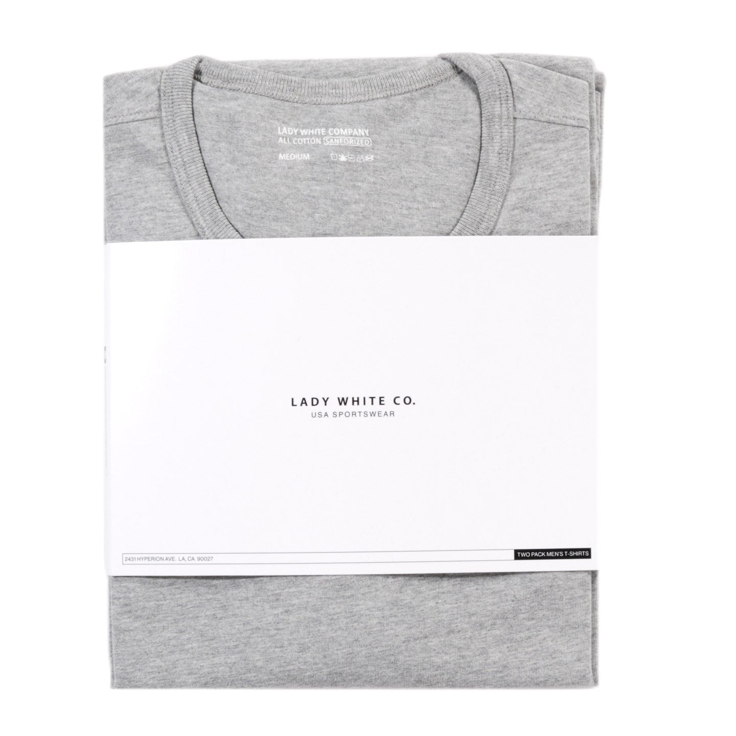 LADY WHITE CO. T-SHIRT 2-PACK HEATHER GREY