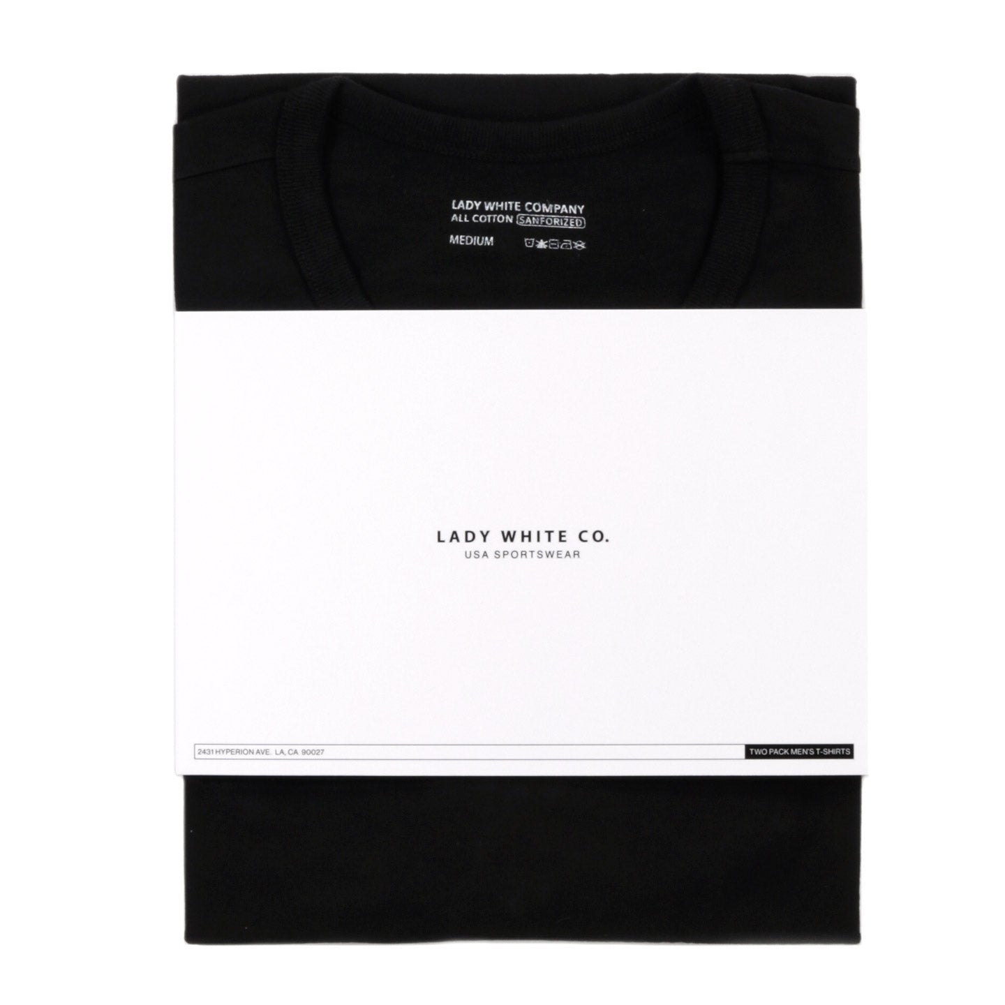 LADY WHITE CO. T-SHIRT 2-PACK BLACK