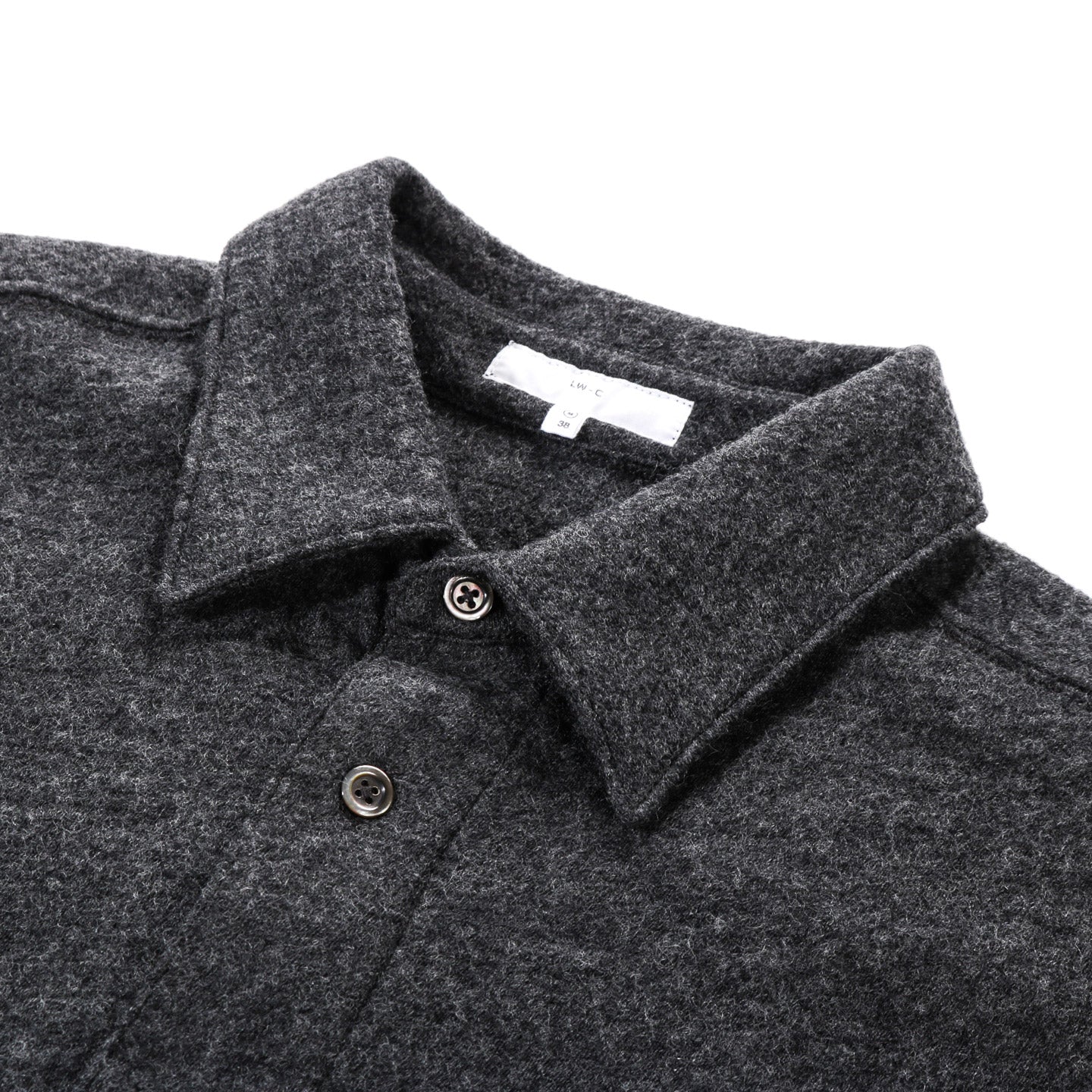 LADY WHITE CO. CRATER WOOL BUTTON UP CHARCOAL