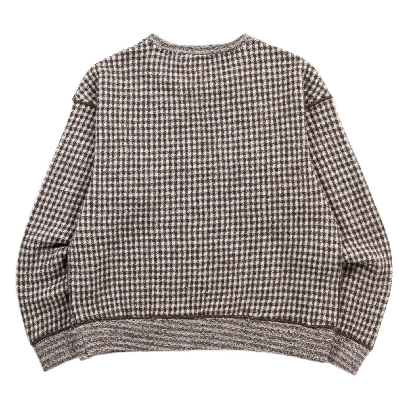 MFPEN FUZZY PULLOVER BROWN HOUNDSTOOTH CHECK