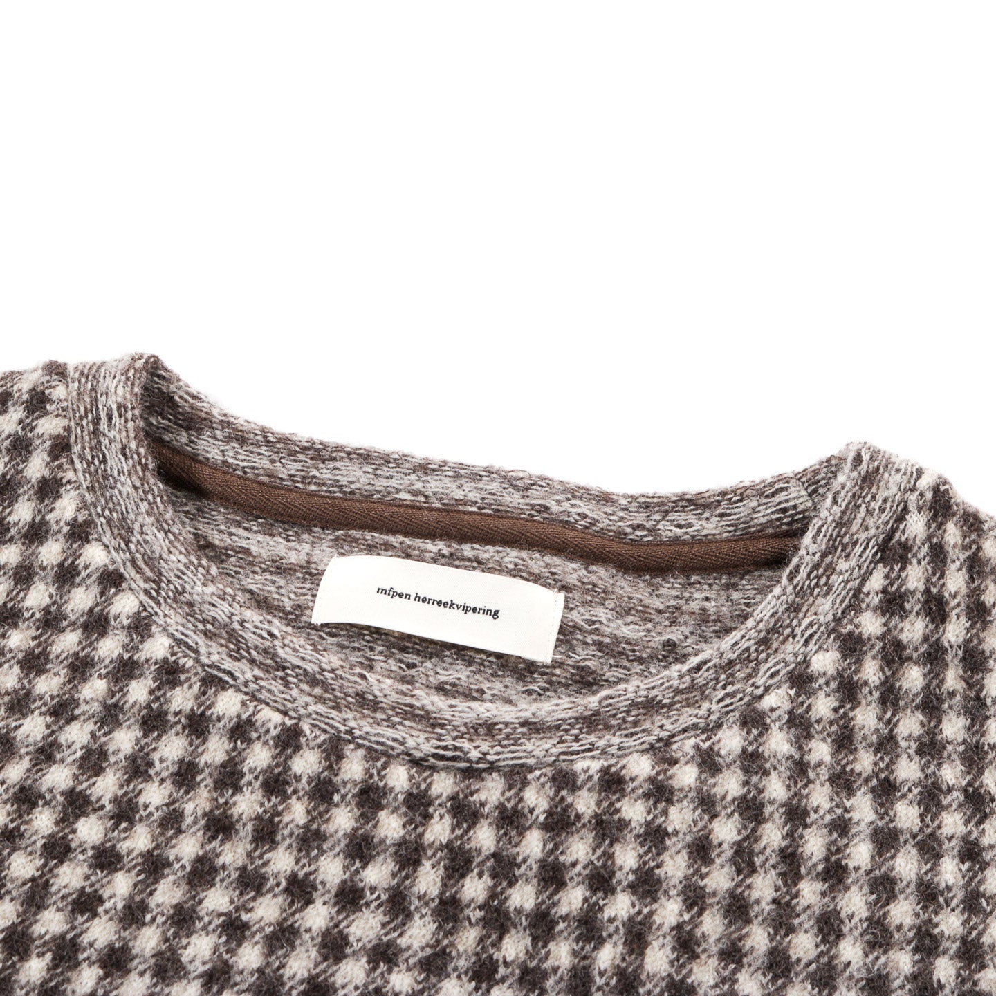 MFPEN FUZZY PULLOVER BROWN HOUNDSTOOTH CHECK