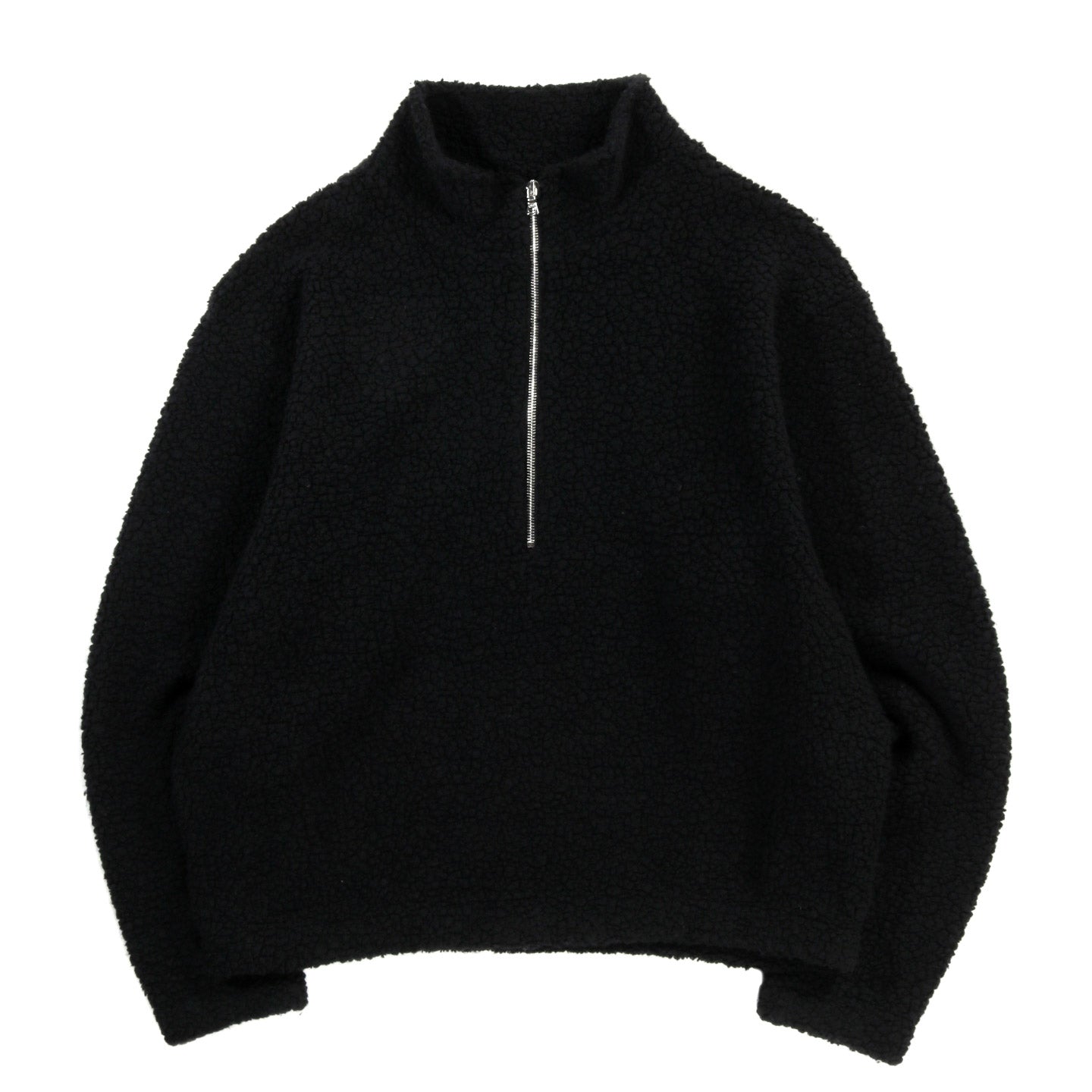 MFPEN COMMON HALF ZIP SWEATER BLACK FUZZY FLEECE