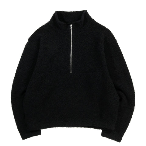 MFPEN COMMON HALF ZIP SWEATER BLACK FUZZY FLEECE