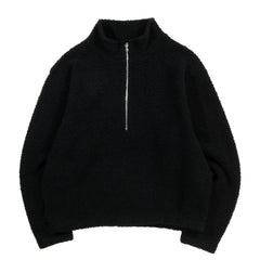 MFPEN COMMON HALF ZIP SWEATER BLACK FUZZY FLEECE | TODAY CLOTHING