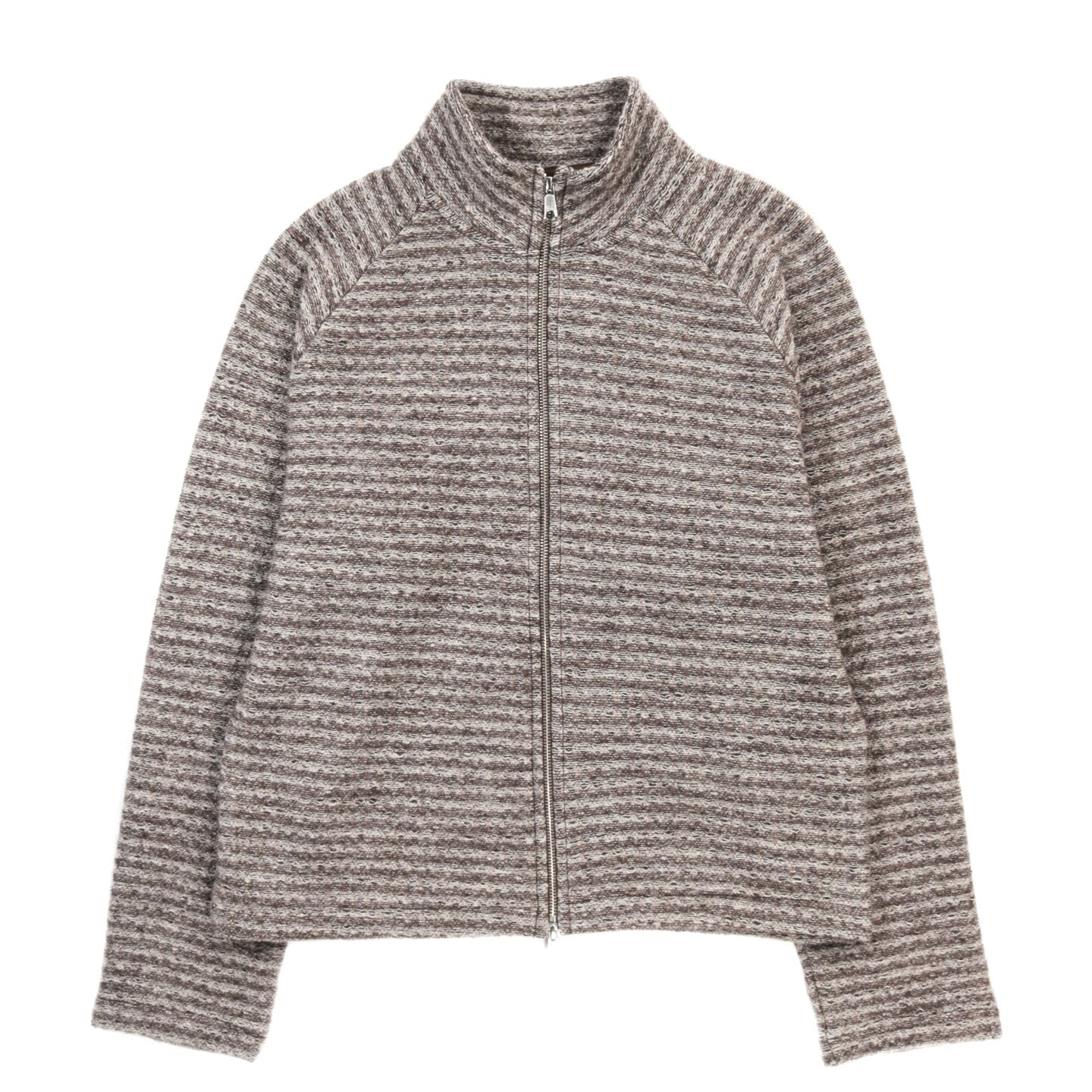 MFPEN LEISURE ZIP UP SHREDDED BROWN STRIPE