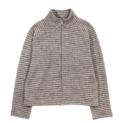 MFPEN LEISURE ZIP UP SHREDDED BROWN STRIPE