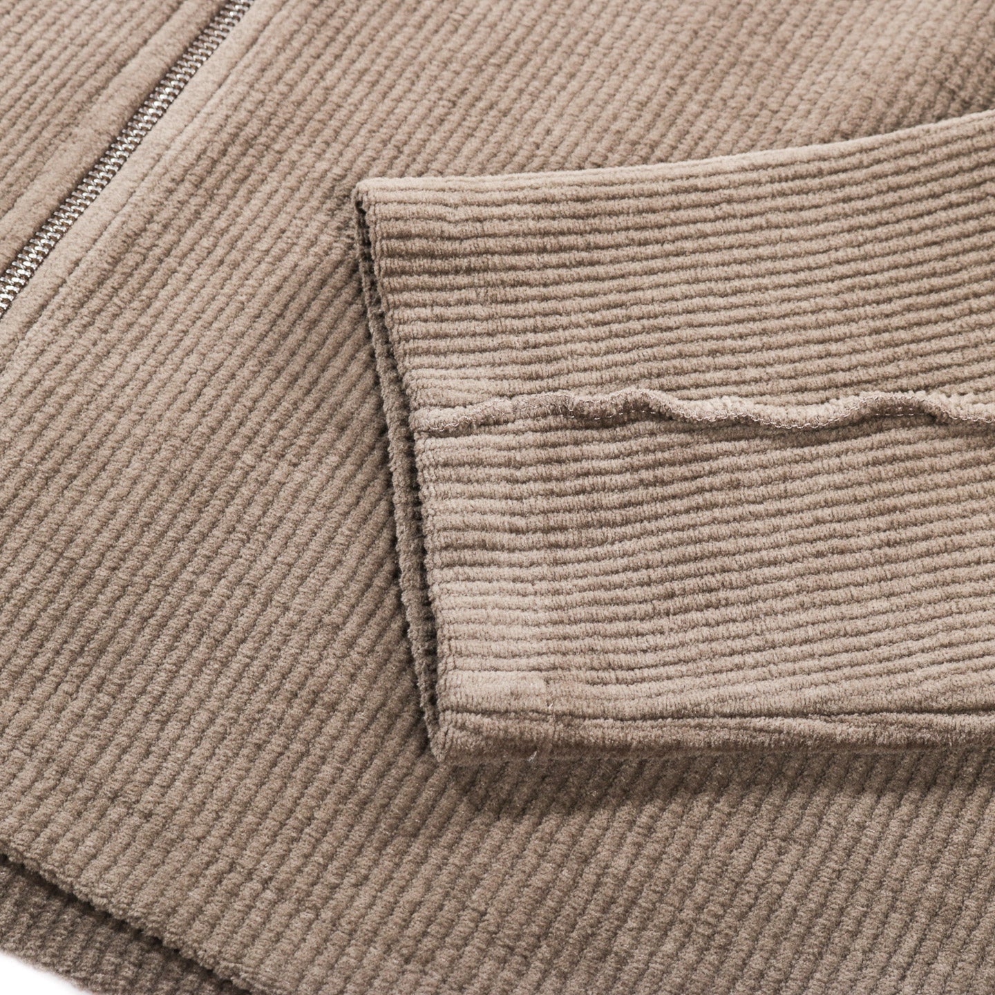 MFPEN LEISURE ZIP UP FADED TAUPE JERSEY CORD