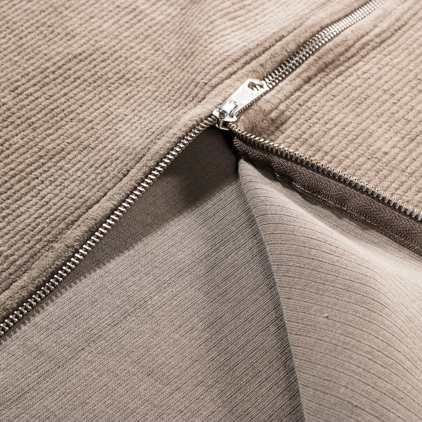 MFPEN LEISURE ZIP UP FADED TAUPE JERSEY CORD