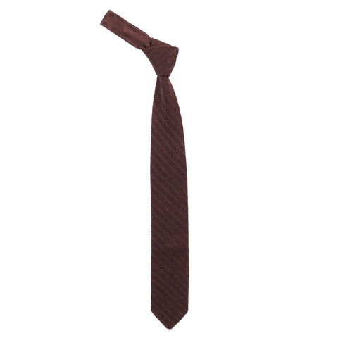 MFPEN FORMAL TIE BROWN KNITTED STRIPE