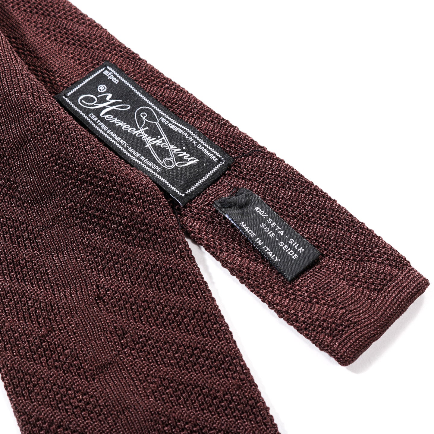 MFPEN FORMAL TIE BROWN KNITTED STRIPE