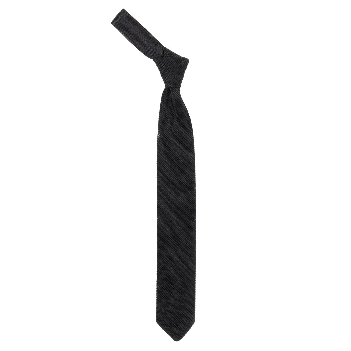 MFPEN FORMAL TIE BLACK KNITTED STRIPE