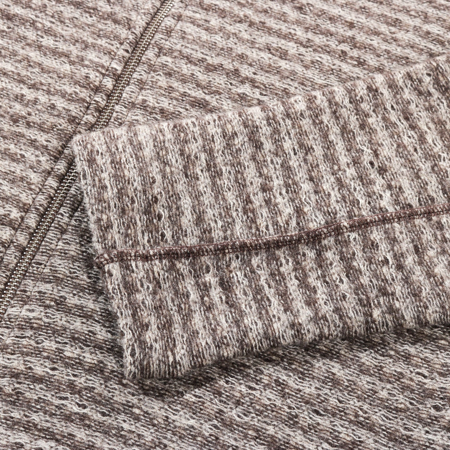 MFPEN LEISURE ZIP UP SHREDDED BROWN STRIPE