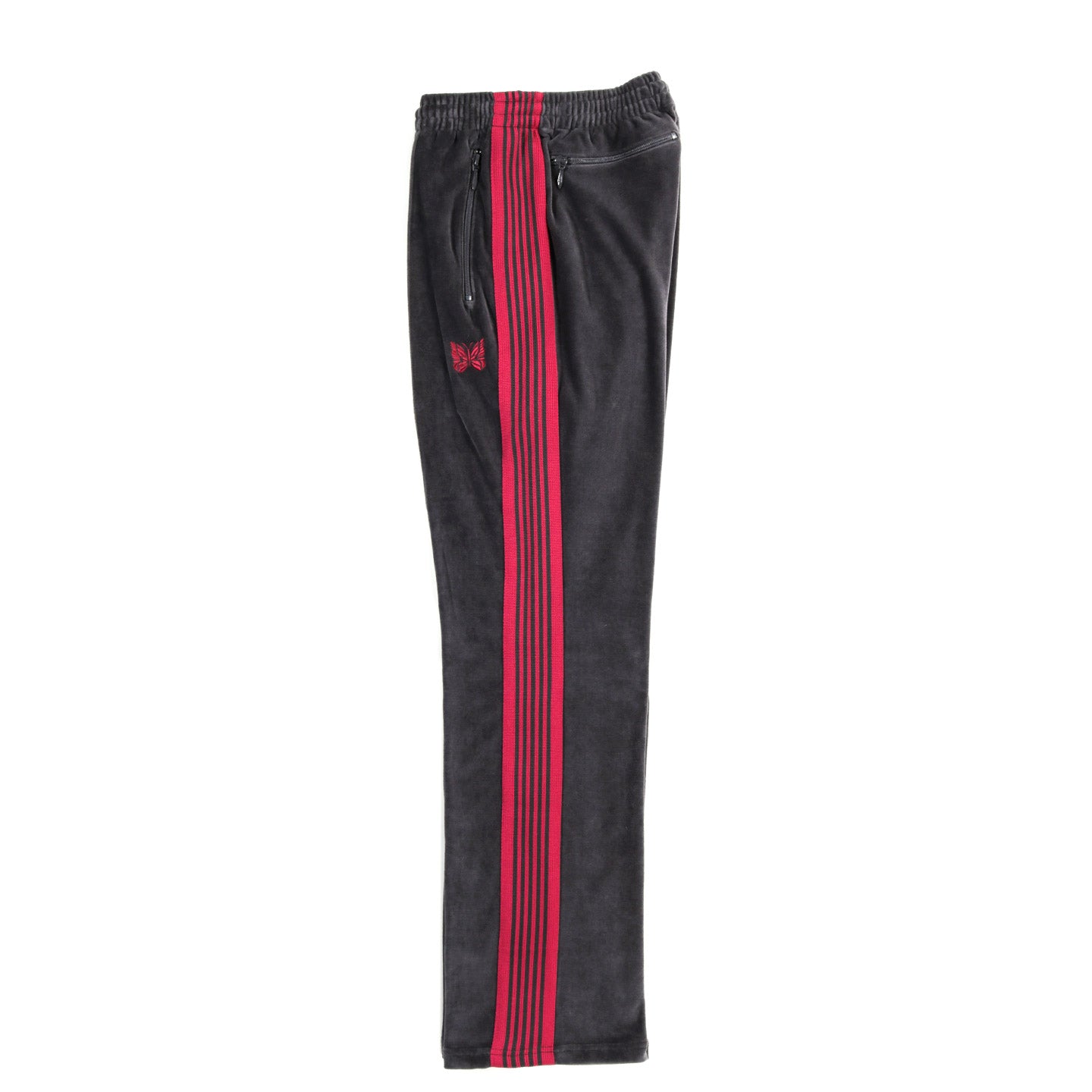 NEEDLES NARROW TRACK PANT VELOUR CHARCOAL