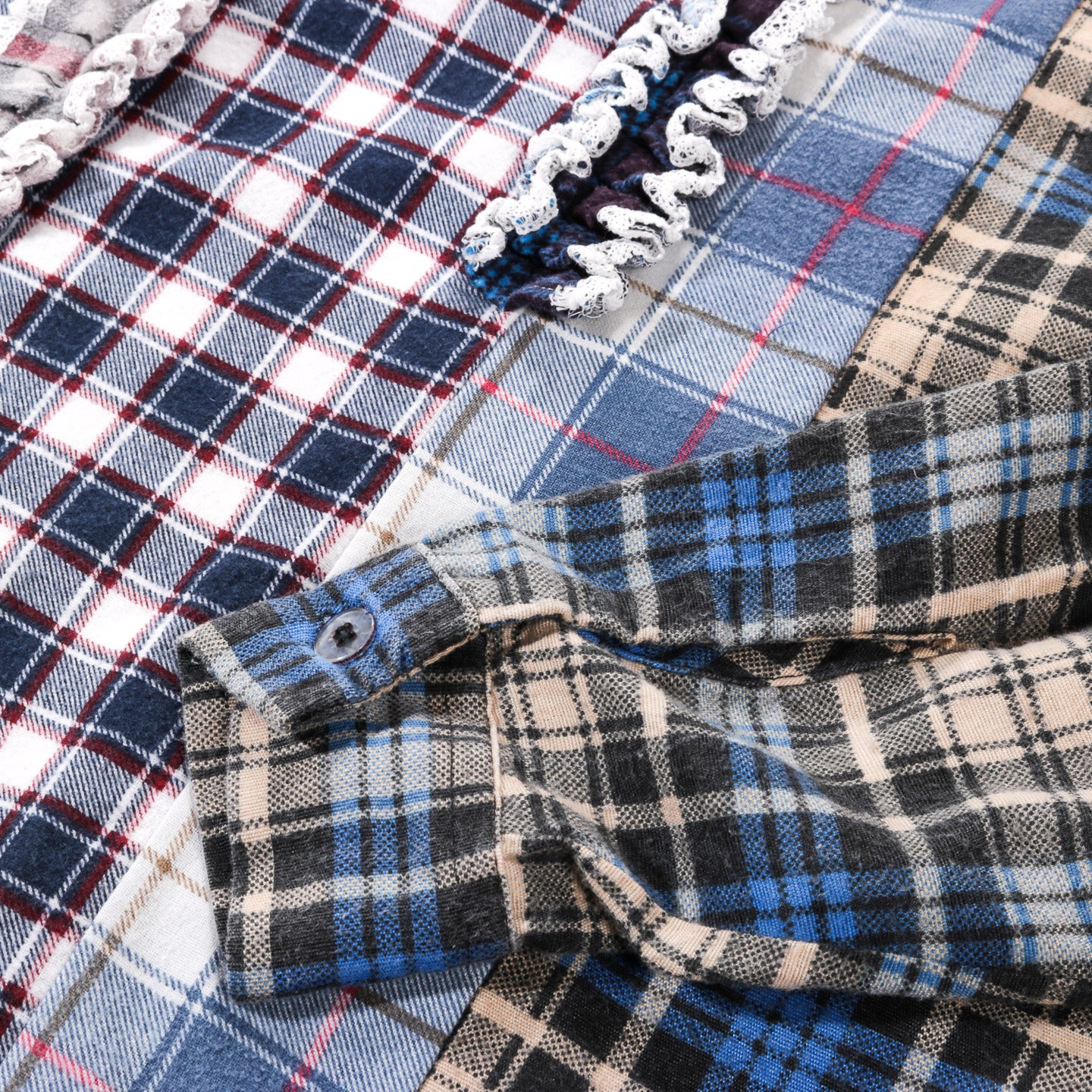 REBUILD BY NEEDLES FLANNEL SHIRT -> 5 CUTS FRILL - C