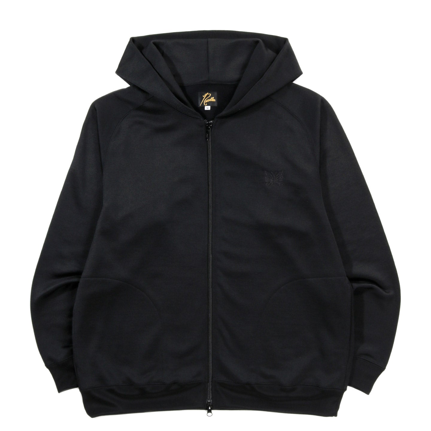 NEEDLES ZIPPED HOODY BRIGHT JERSEY BLACK