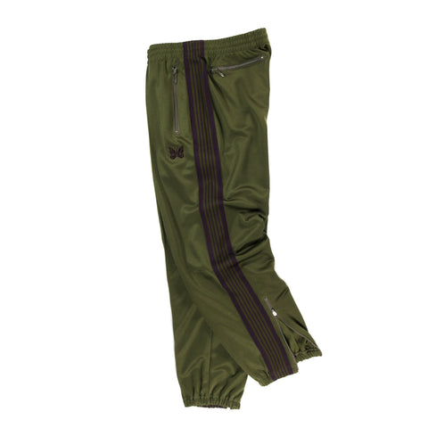 NEEDLES ZIPPED TRACK PANT POLY SMOOTH OLIVE