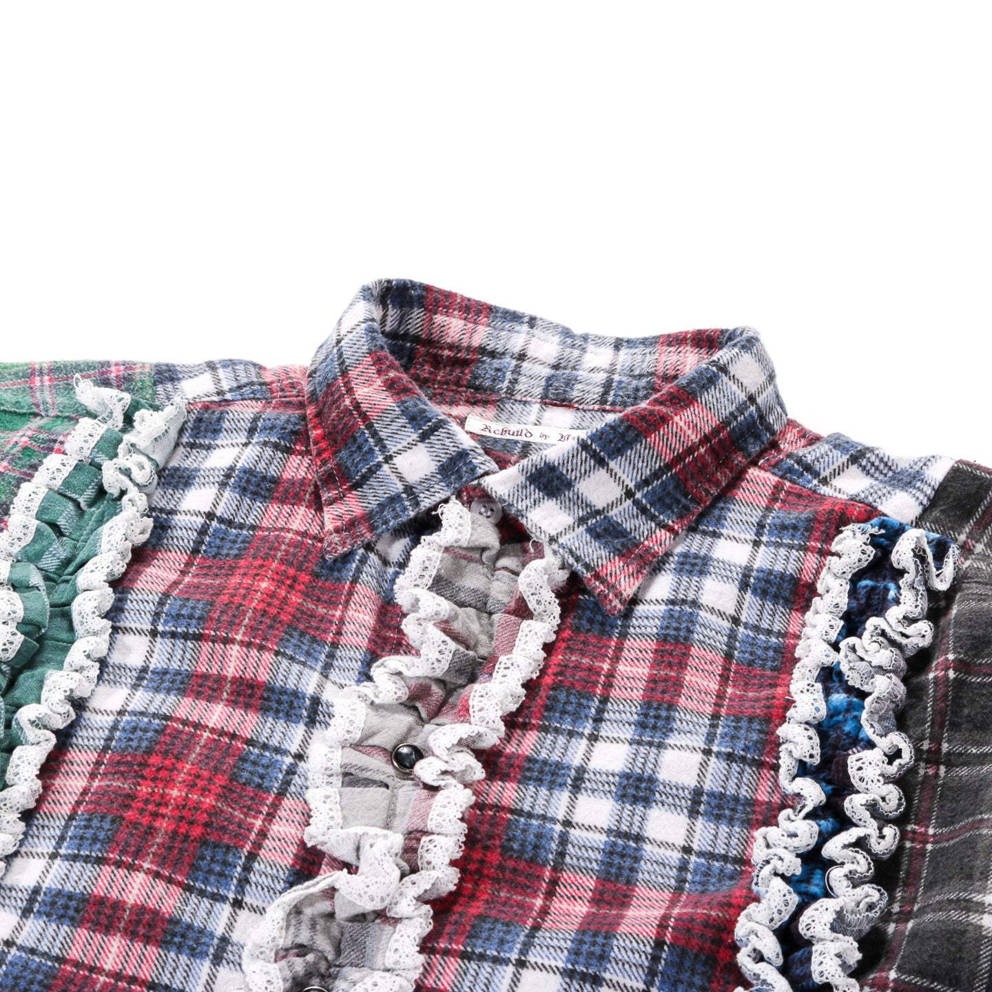 REBUILD BY NEEDLES FLANNEL SHIRT -> 5 CUTS FRILL - D