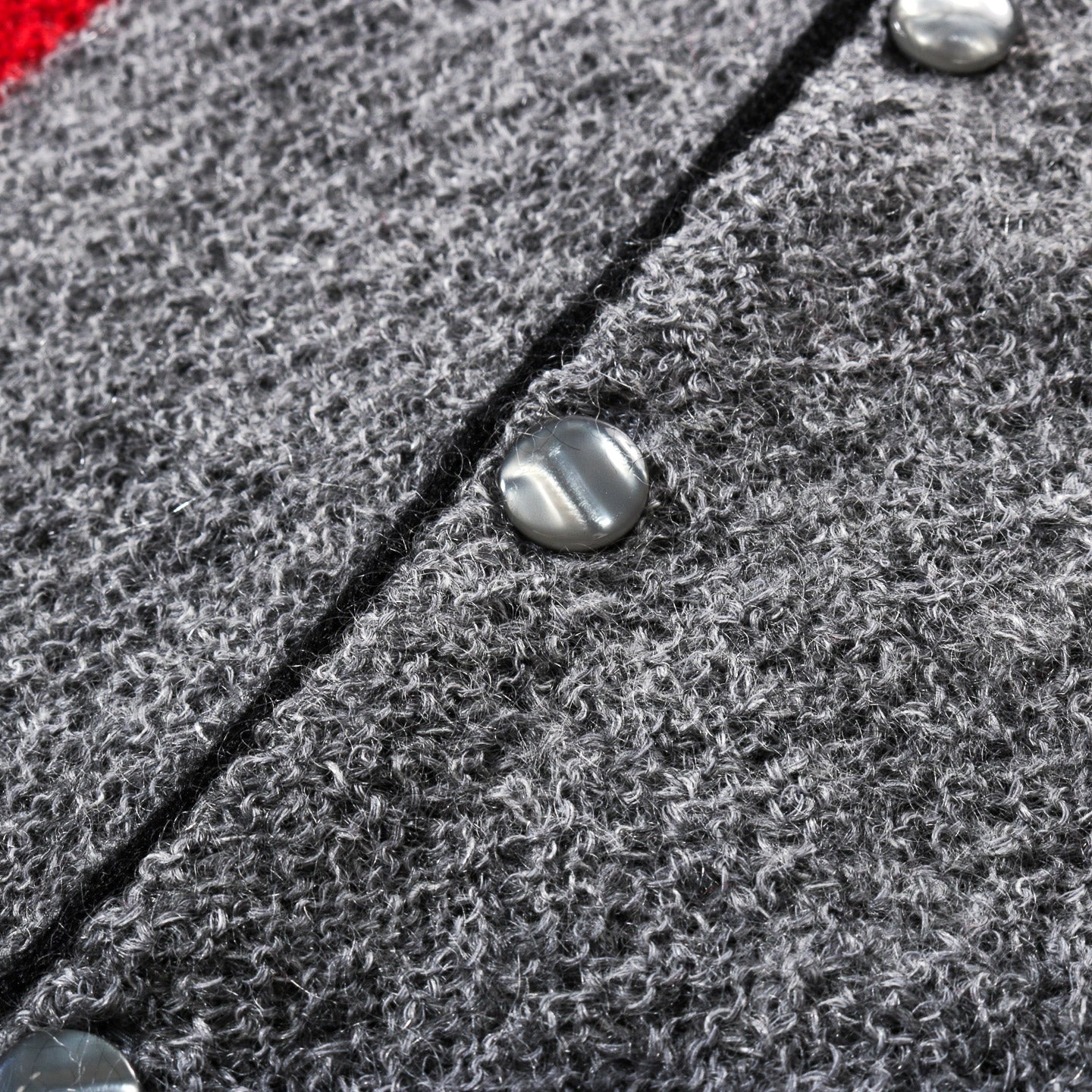 NEEDLES KNIT CARDIGAN CREPE WEAVE STRIPE BLACK