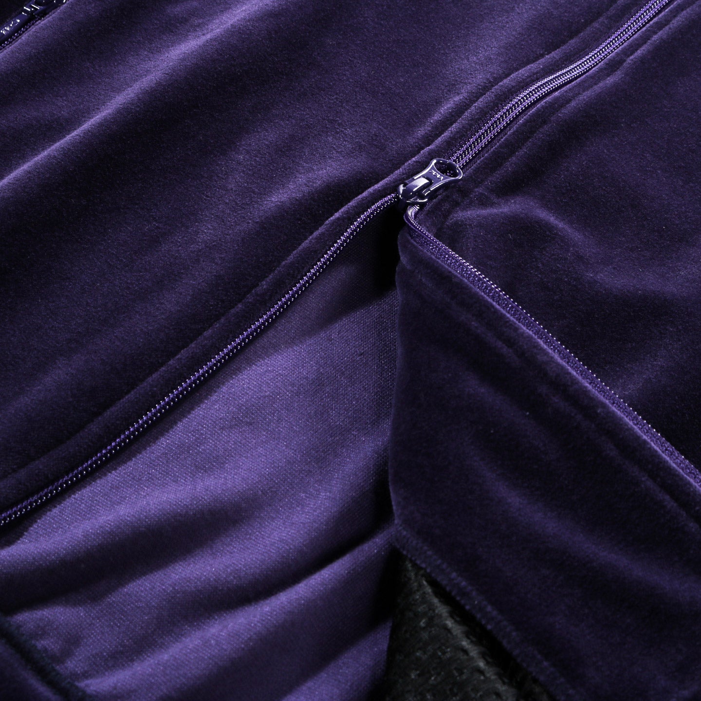 NEEDLES RIB COLLAR TRACK JACKET VELOUR NAVY