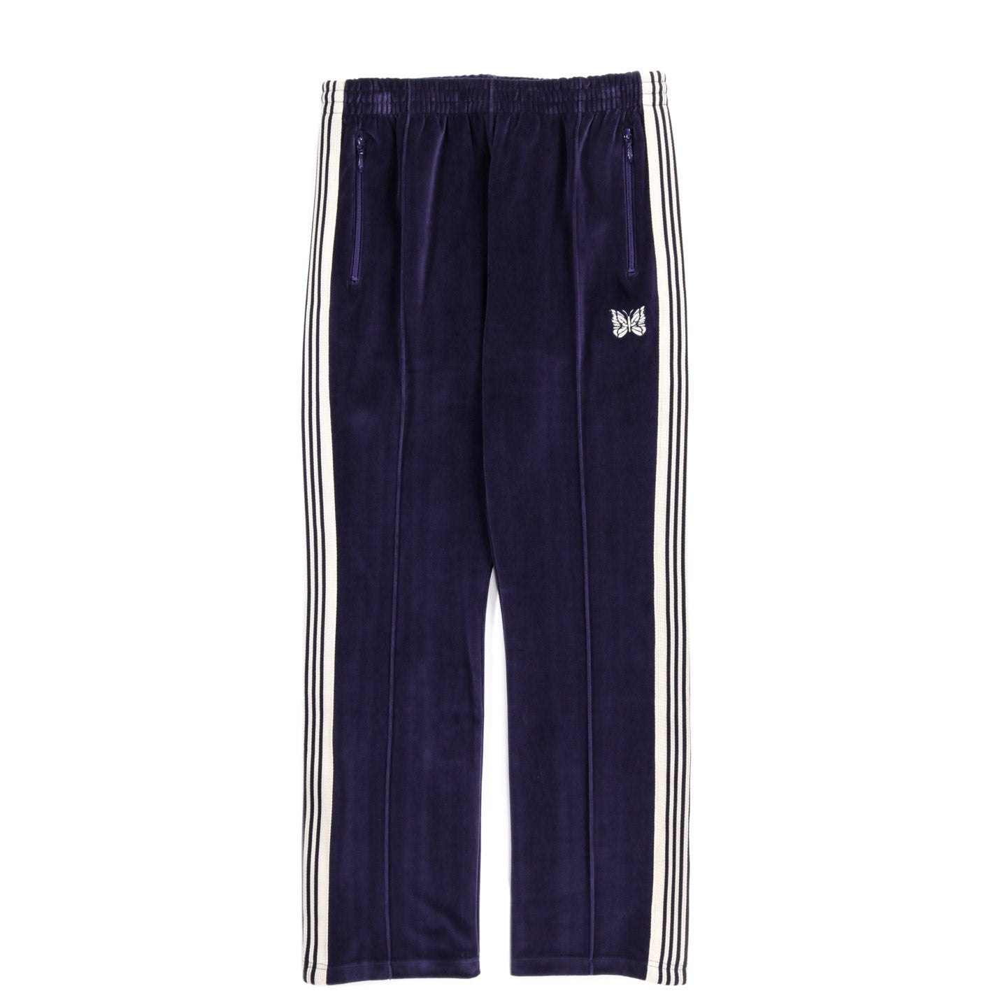 NEEDLES NARROW TRACK PANT VELOUR NAVY