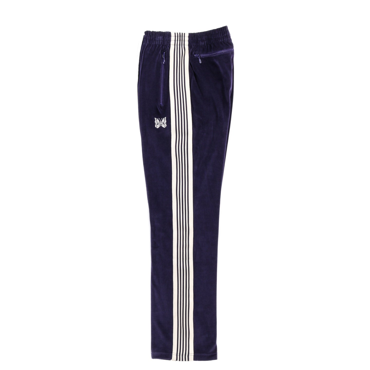 NEEDLES NARROW TRACK PANT VELOUR NAVY