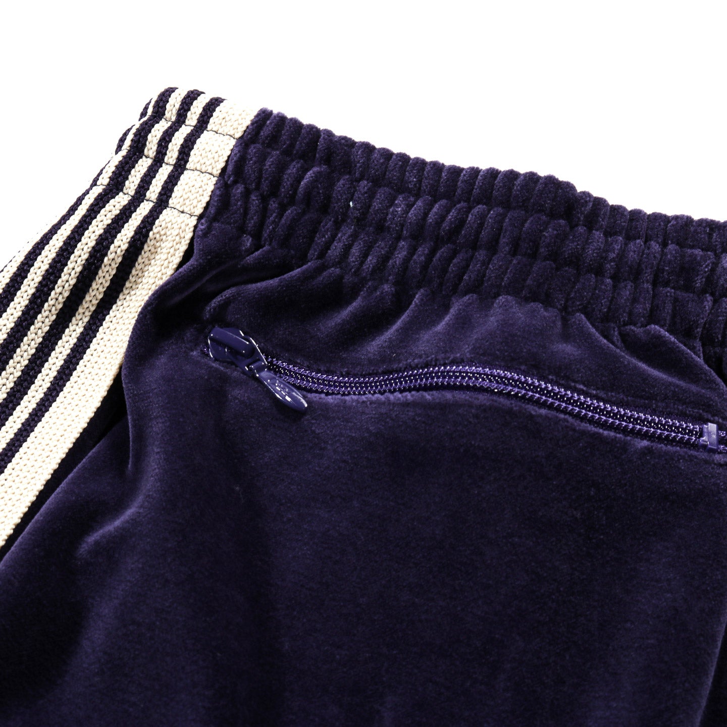 NEEDLES NARROW TRACK PANT VELOUR NAVY