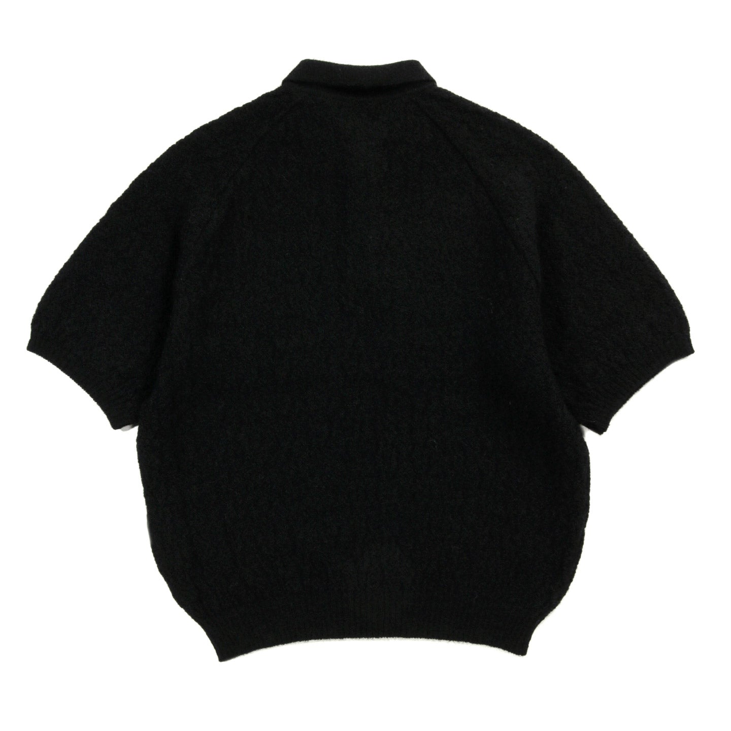 NEEDLES S/S POLO SWEATER CREPE WEAVE BLACK