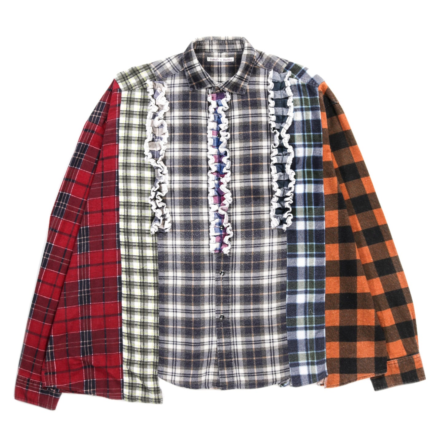 REBUILD BY NEEDLES FLANNEL SHIRT -> 5 CUTS FRILL - F