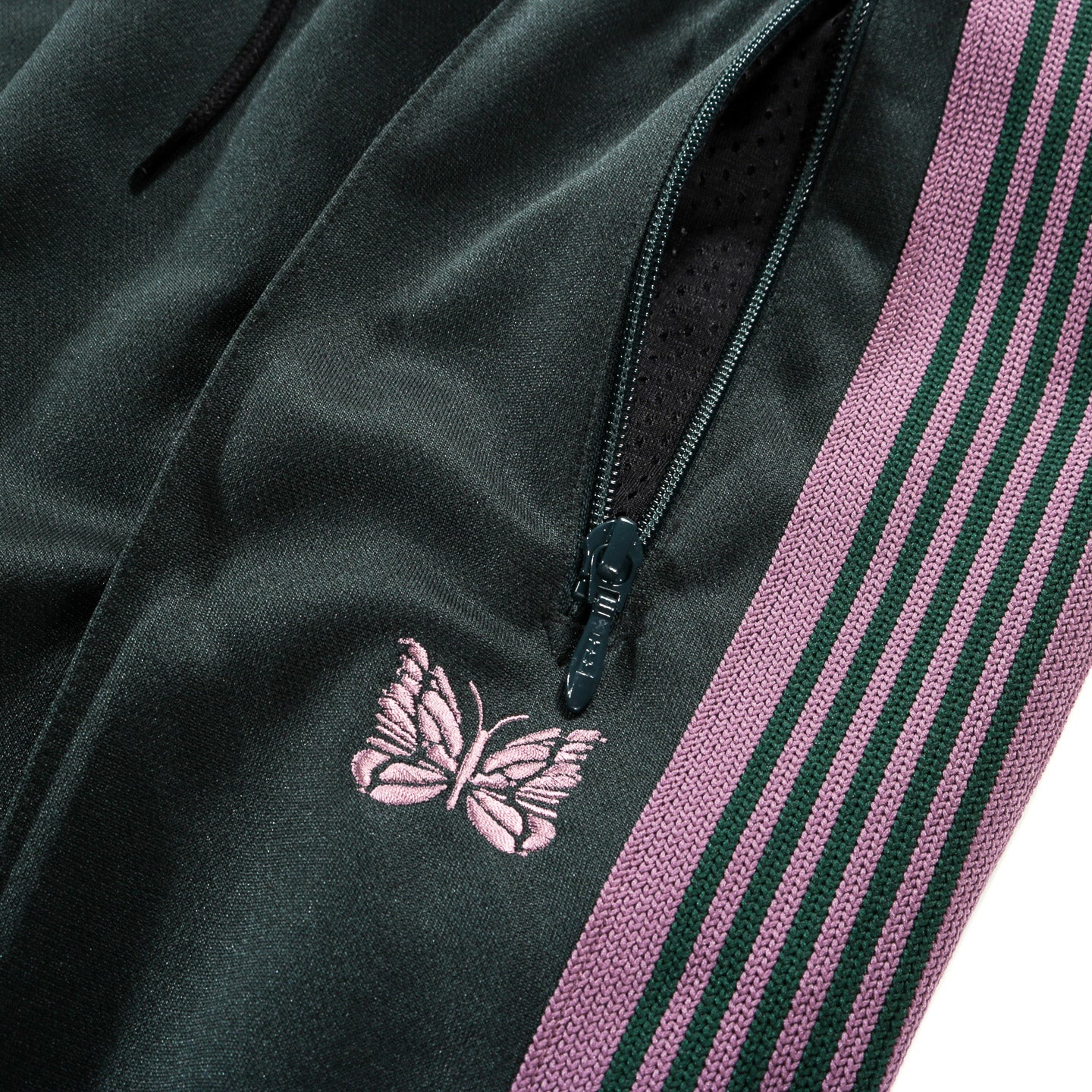 NEEDLES NARROW TRACK PANT POLY SMOOTH GREEN