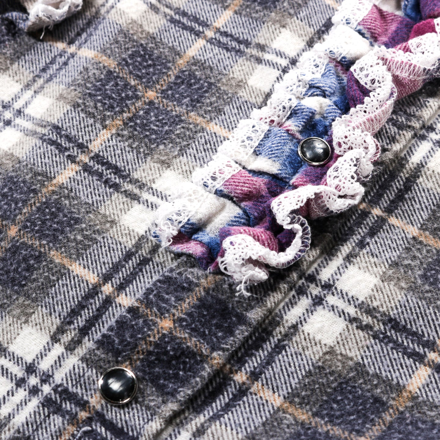 REBUILD BY NEEDLES FLANNEL SHIRT -> 5 CUTS FRILL - F
