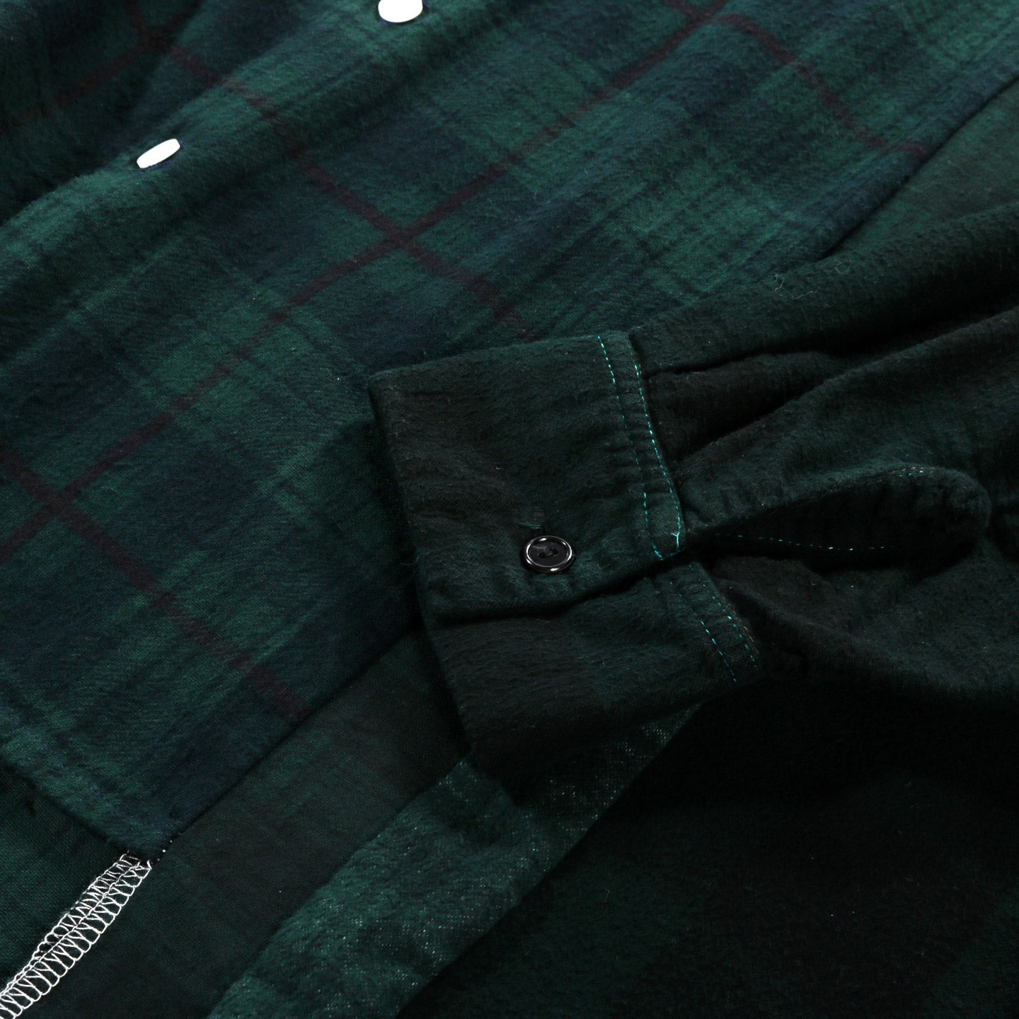 REBUILD BY NEEDLES FLANNEL SHIRT 7 CUTS WIDE OVER DYE GREEN - B