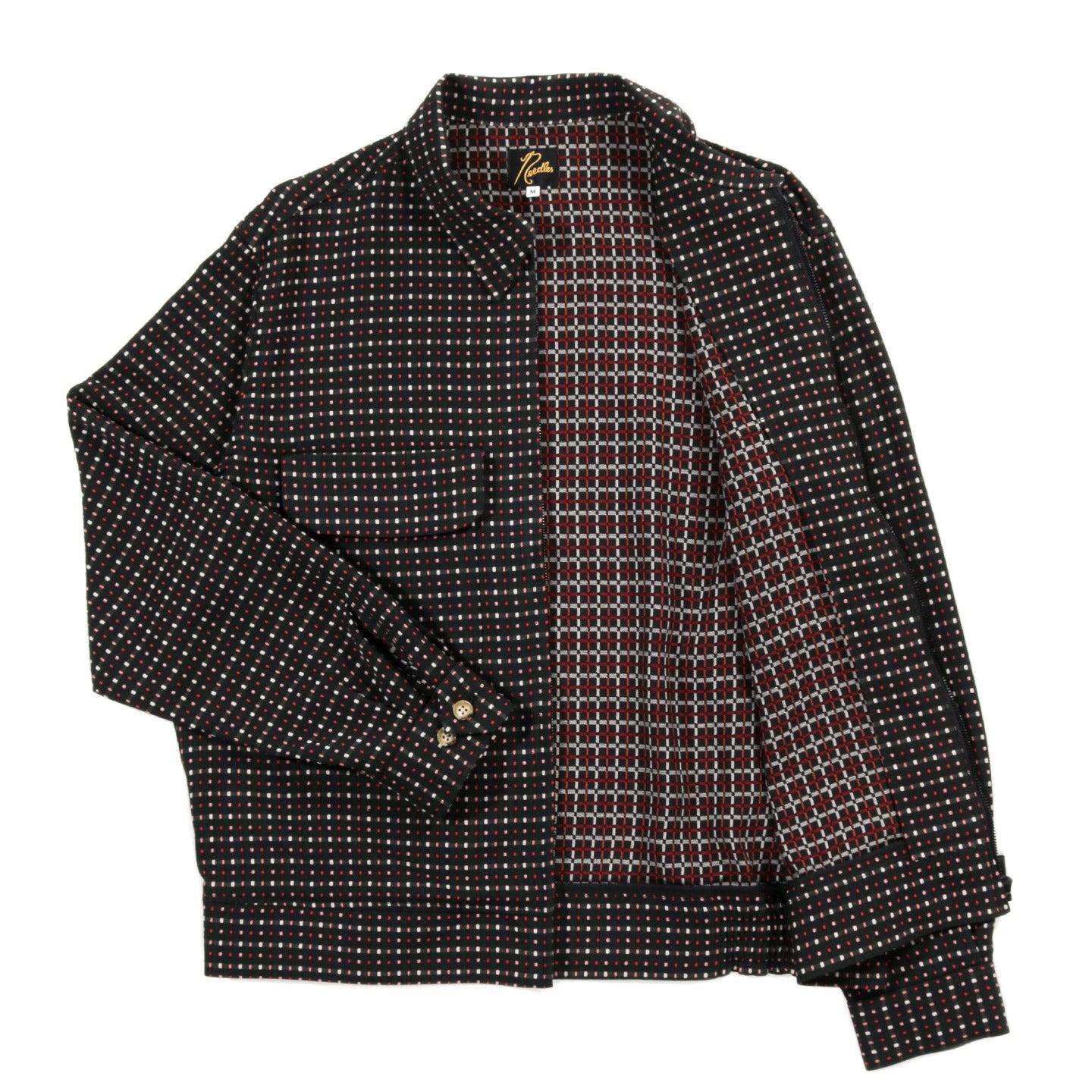 NEEDLES SPORTS JACKET SMALL DOBBY SQUARE BLACK