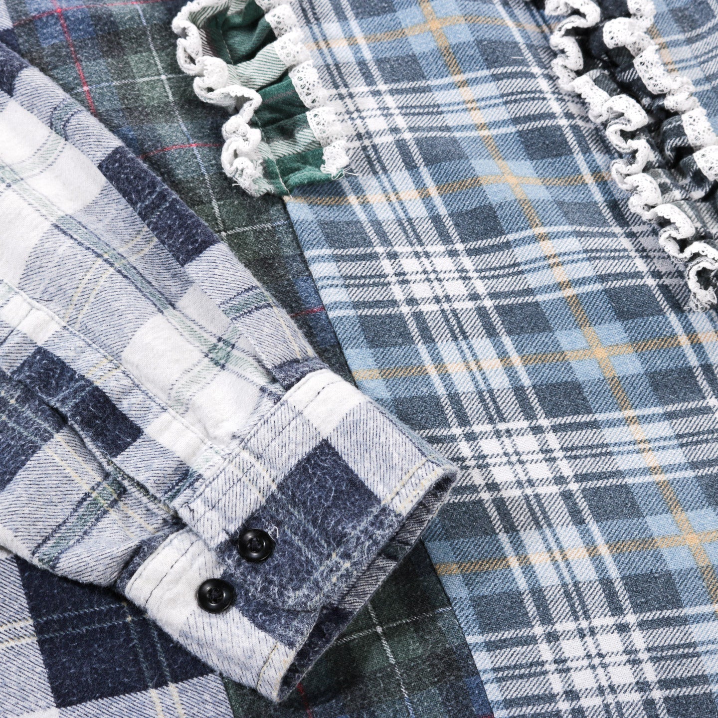 REBUILD BY NEEDLES FLANNEL SHIRT -> 5 CUTS FRILL - A