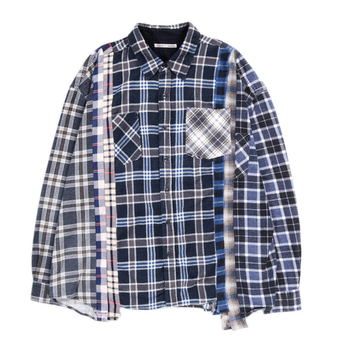 REBUILD BY NEEDLES FLANNEL SHIRT 7 CUTS WIDE - A