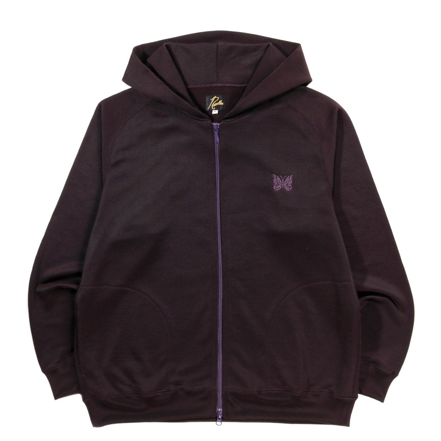 NEEDLES ZIPPED HOODY BRIGHT JERSEY DK. PURPLE