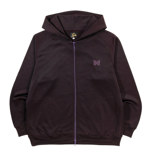 NEEDLES ZIPPED HOODY BRIGHT JERSEY DK. PURPLE