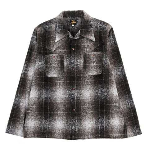 NEEDLES COWBOY ONE-UP SHIRT OMBRE PLAID BROWN