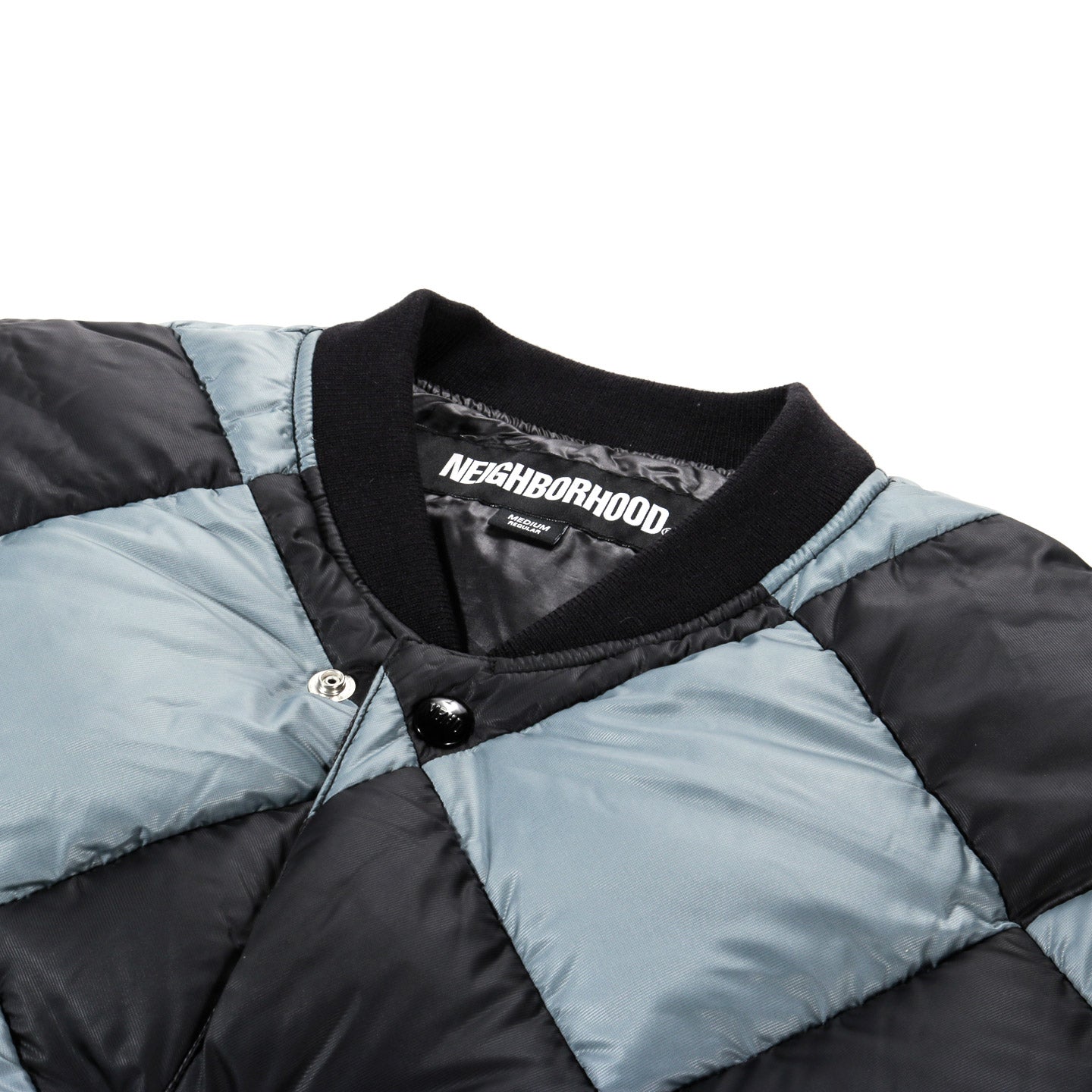 NEIGHBORHOOD CHECKER DOWN JACKET GRAY