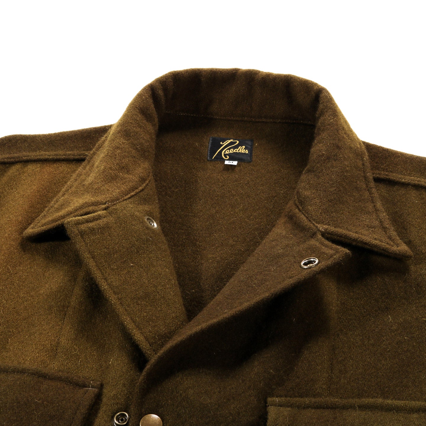 NEEDLES FIELD JACKET WOOL UNEVEN DYE OLIVE