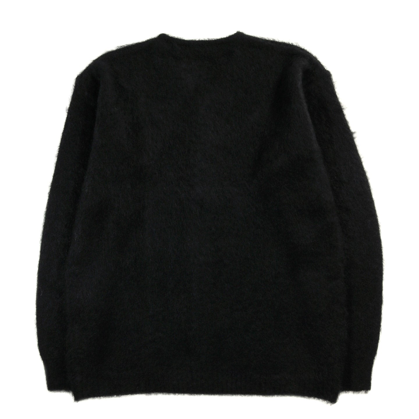 NEEDLES MOHAIR CREW NECK CARDIGAN SOLID BLACK