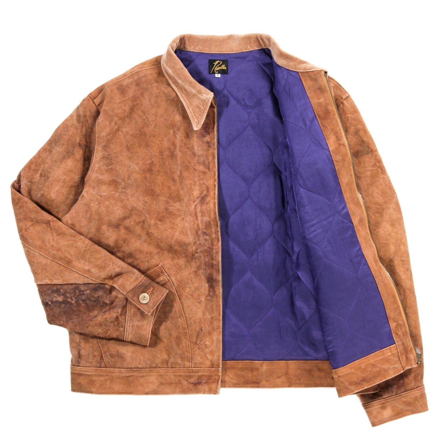 NEEDLES ZIPPED WORK JACKET DUCK CANVAS / KAKISHIBU DYE BROWN